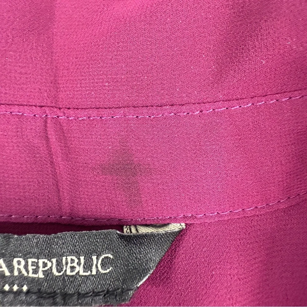 Banana Republic Factory Beach Plum Sheer Yolk Basic Cute Business Casual Blouse - Picture 12 of 16